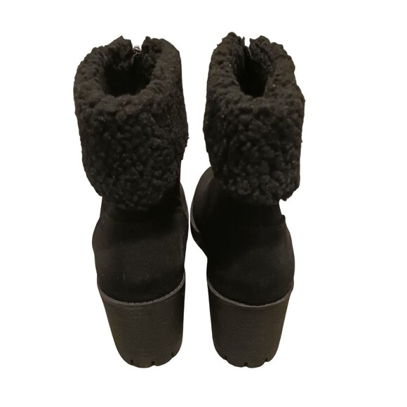 NEW Style & Co Biancaa Faux Suede Lug Sole Booties Black Size 8.5 Front Zipper - Picture 6 of 13